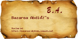 Bazarea Abdiás névjegykártya
